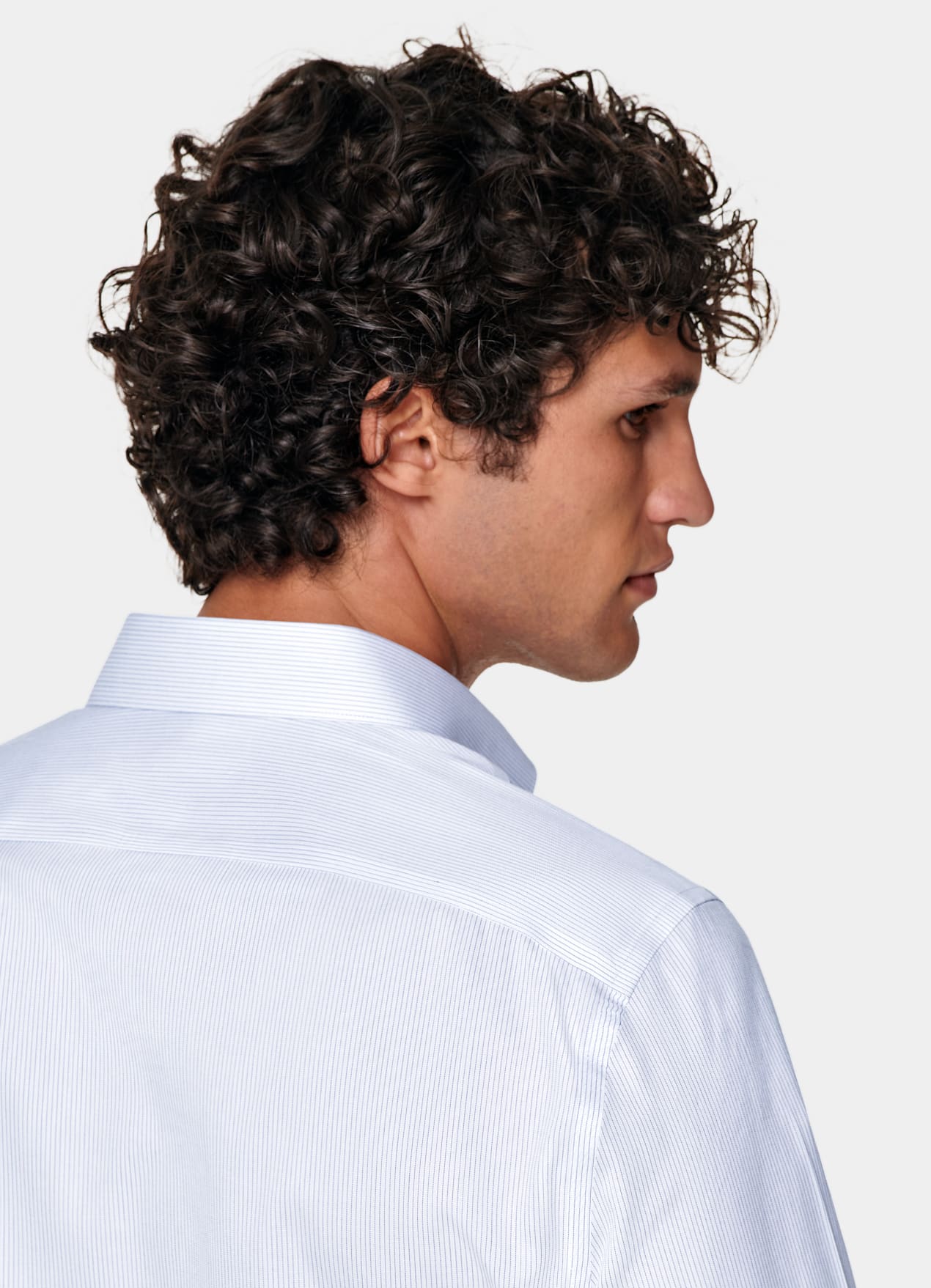 Chemise coupe ajustée en twill blanche à rayures