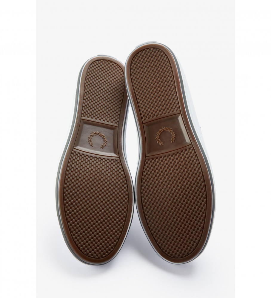 Chinelo Fred Perry Kingston de couro branco