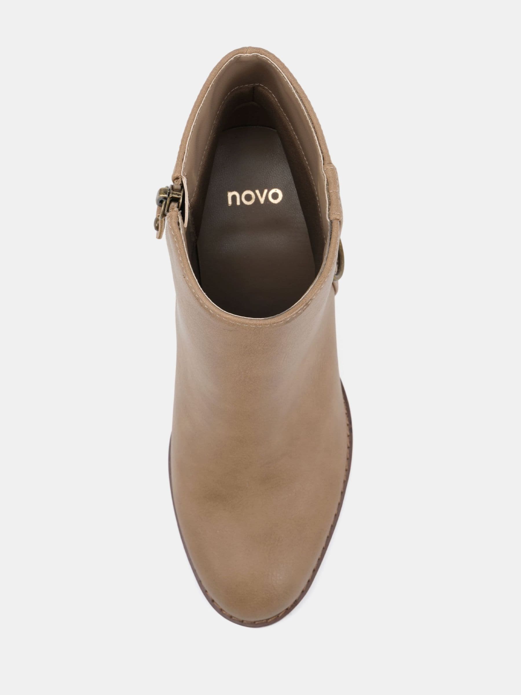 Crème - Novo Wide Fit Juliette Hardware Heeled Ankle Boots