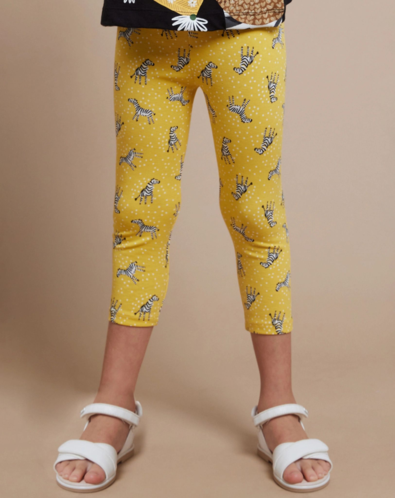 Leggings ZEBRA in honiggelb