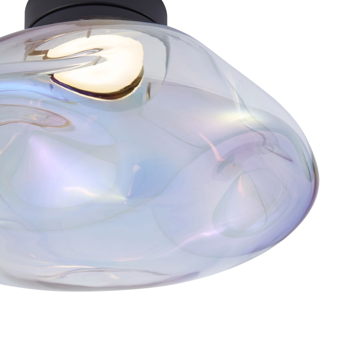 Design plafondlamp zwart met regenboog glas - Gemma