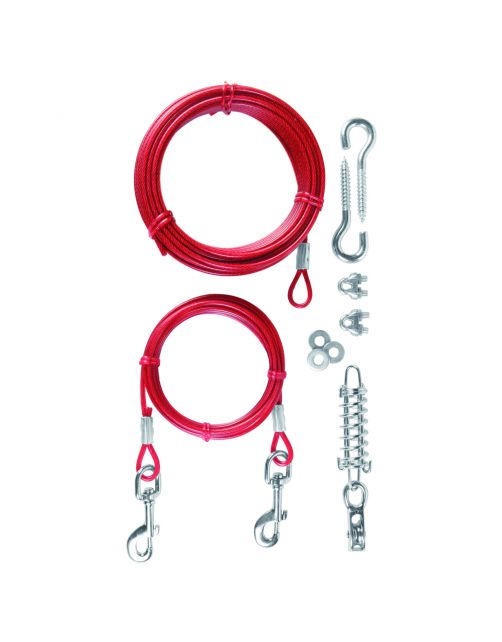 Trixie Vastlegspiraal Met Looplijn - Hondenriemaccessoire - 15 m Rood