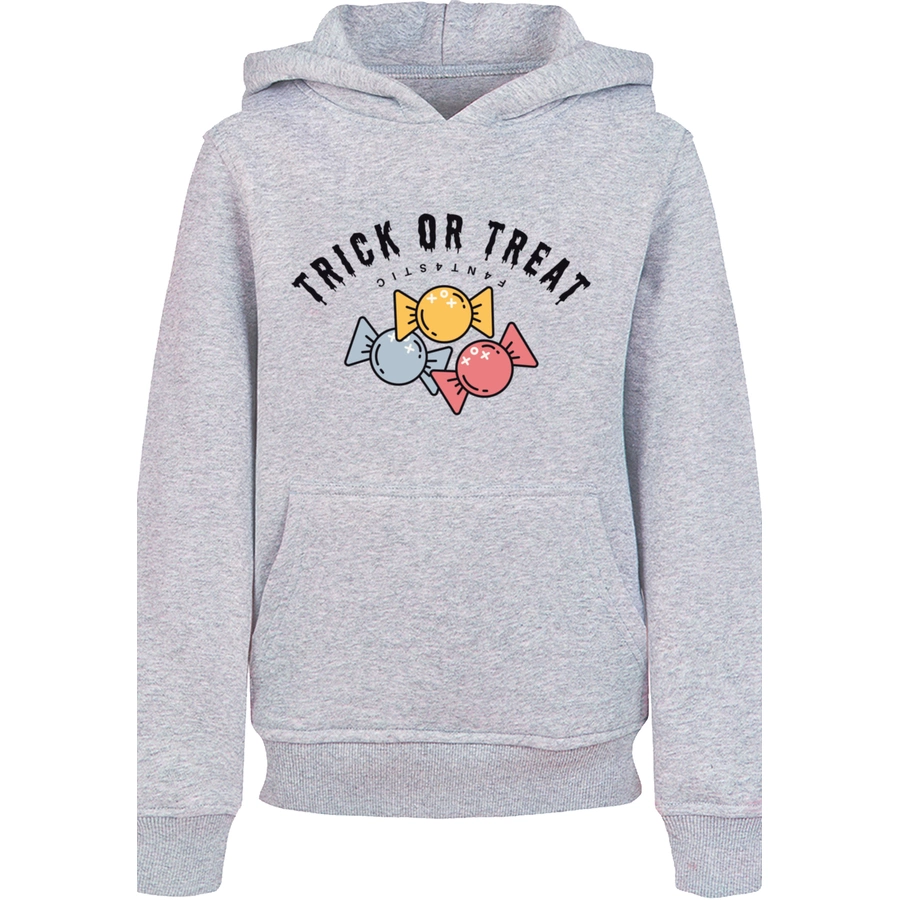 F4NT4STIC Hoodie Trick Or Treat Halloween heather grey