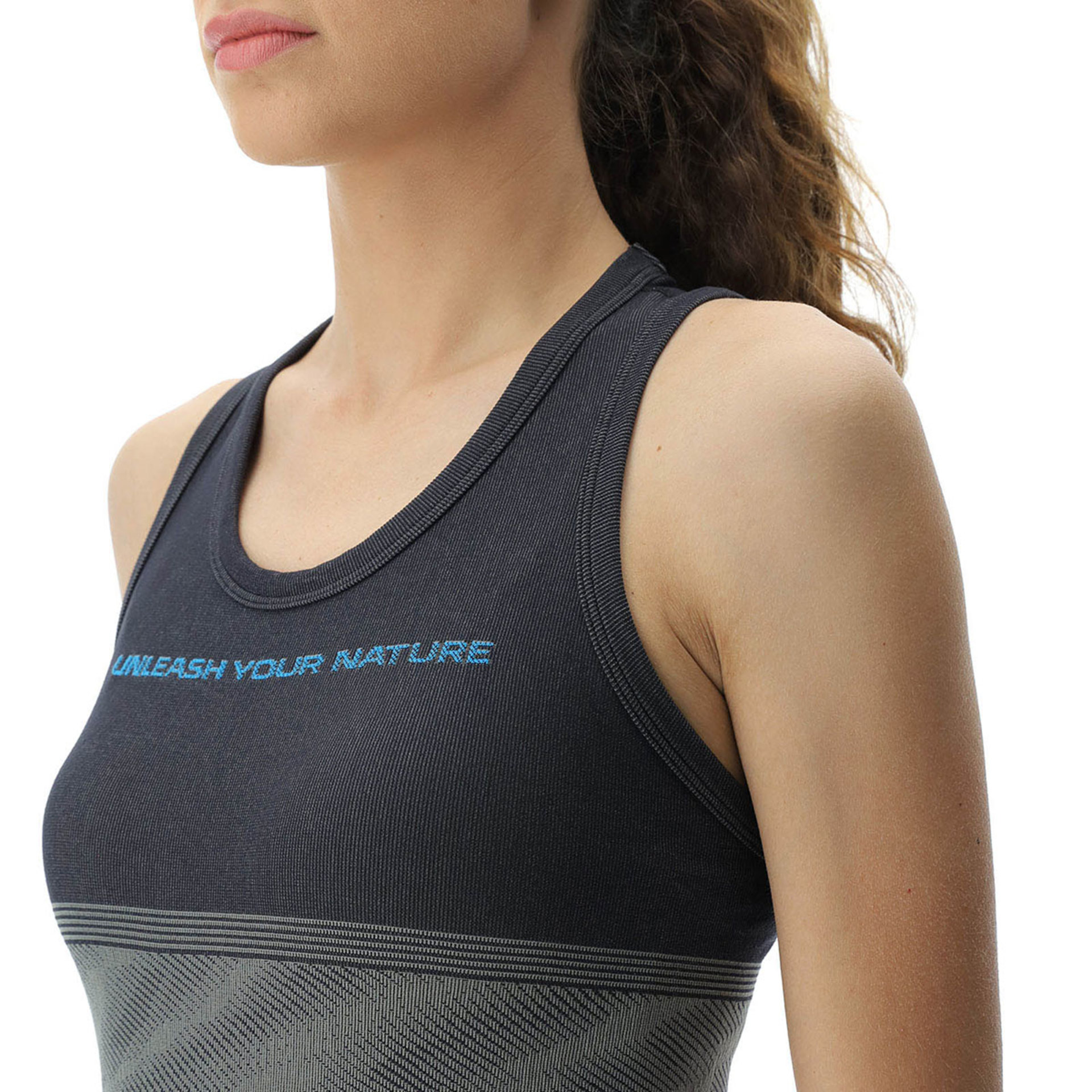 UYN Crossover OW Hardloopshirt Zonder Mouwen Grijs/Zwart Dames