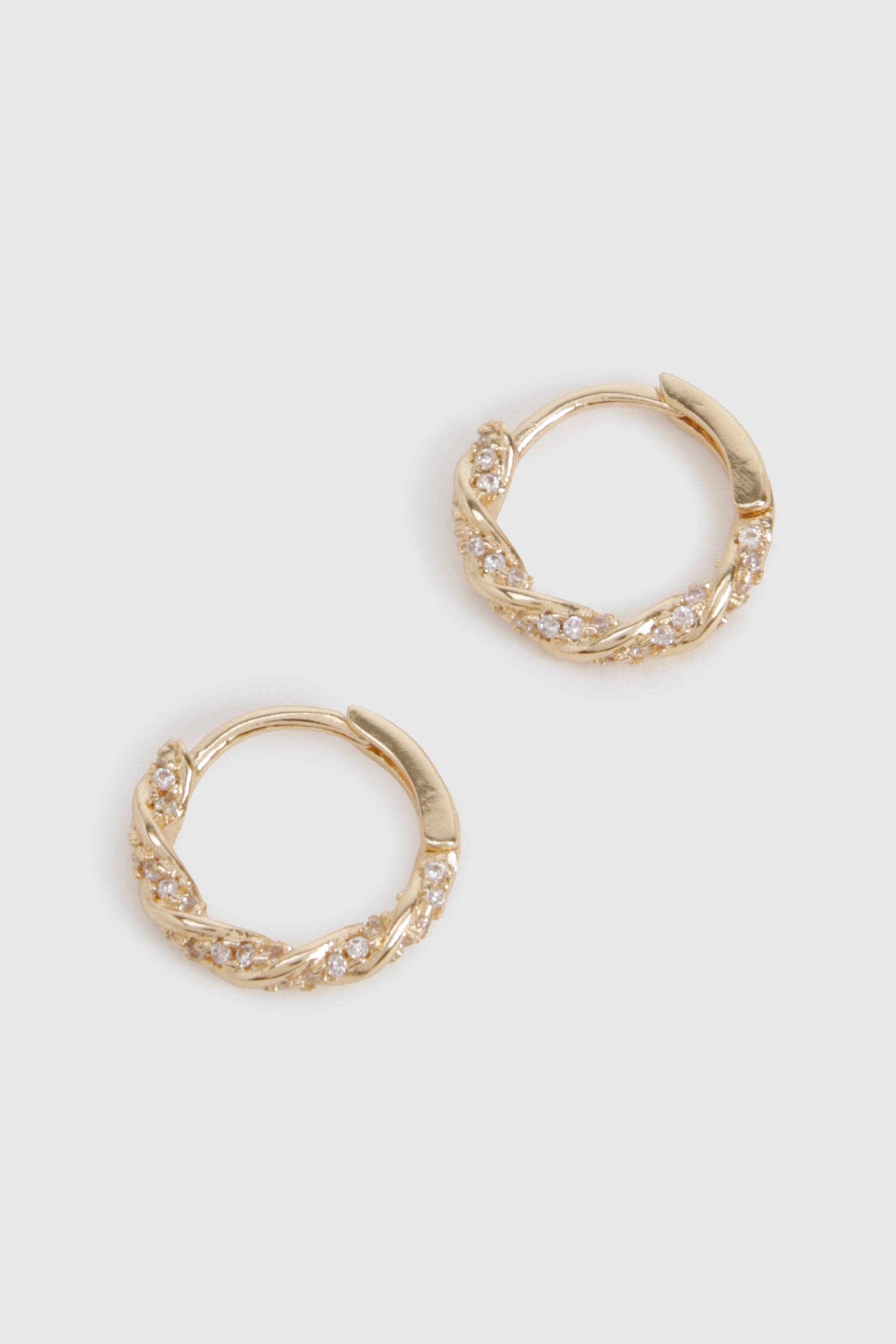 boohoo Boucles d’oreilles créoles miniatures ornées d’or
