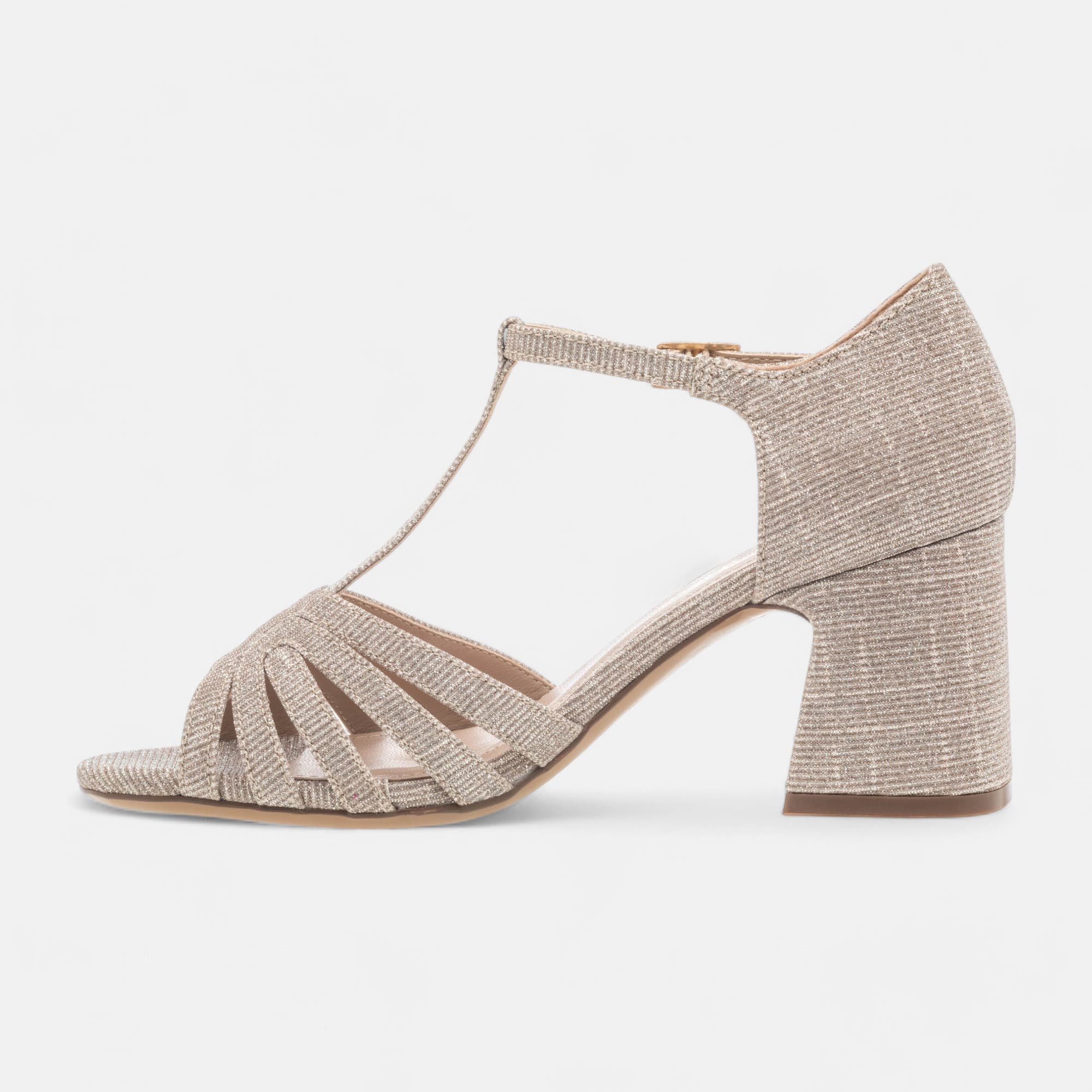 Nu-pieds à talon Femme or
