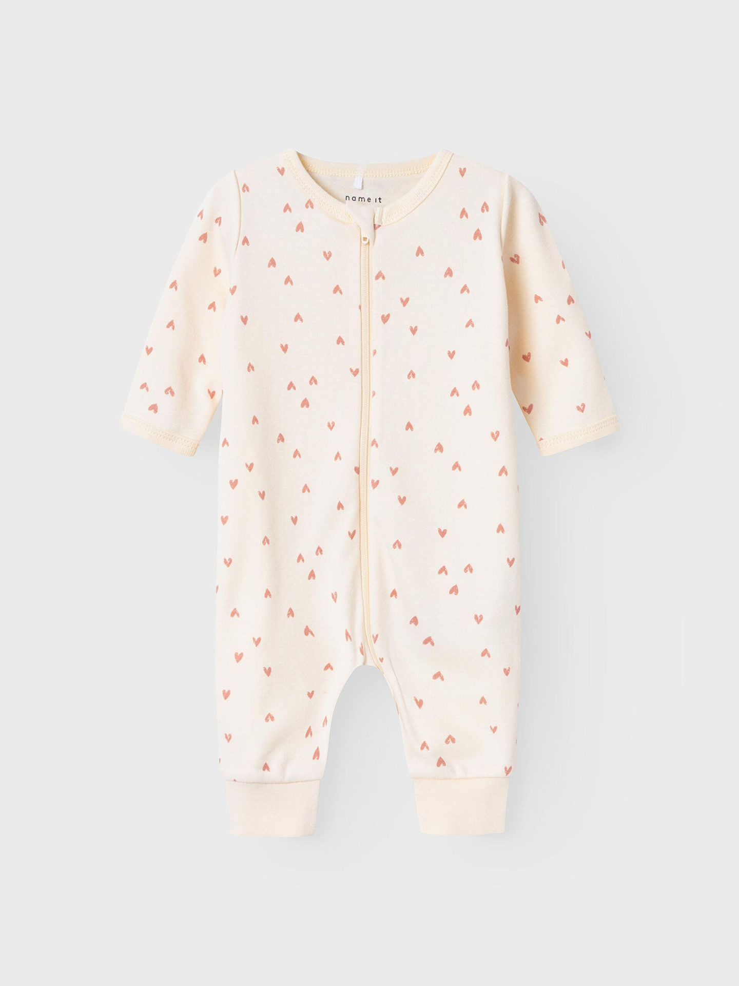 Nightsuit Zip Buttercream Hearts