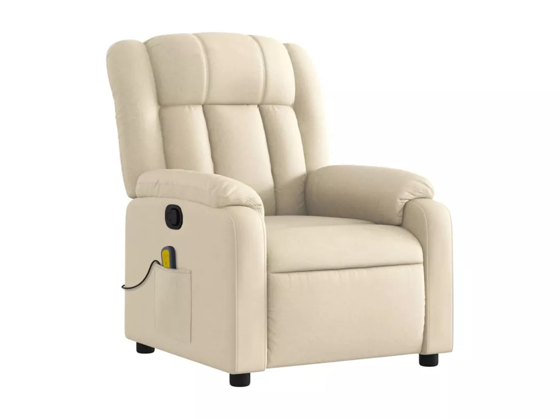 Fauteuil massant inclinable Crème Tissu