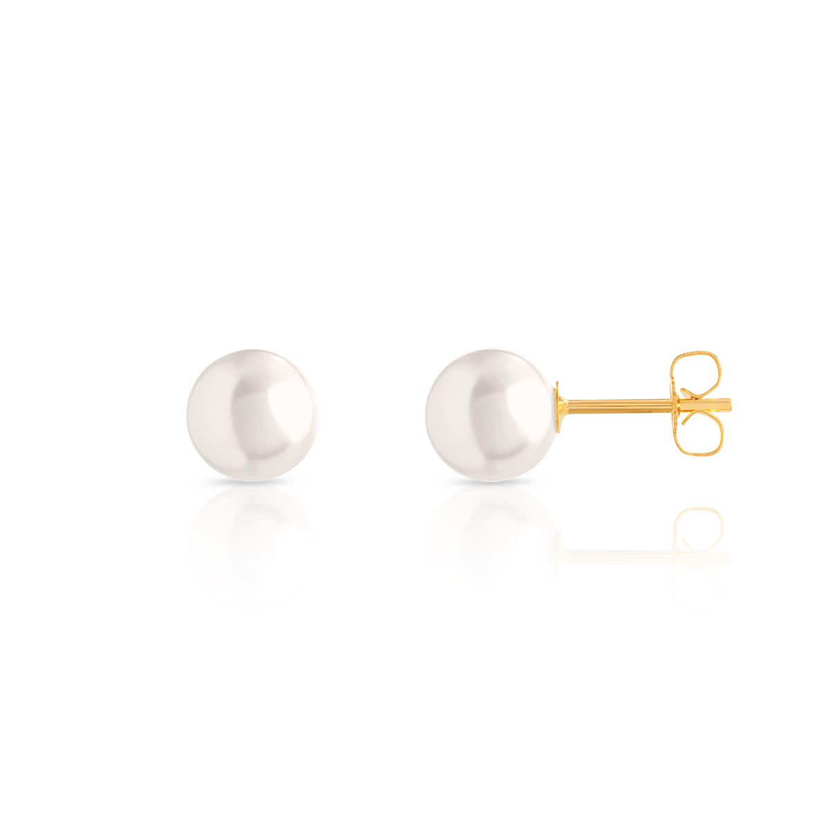 Boucles d'oreilles or 750 jaune perles de culture de Chine