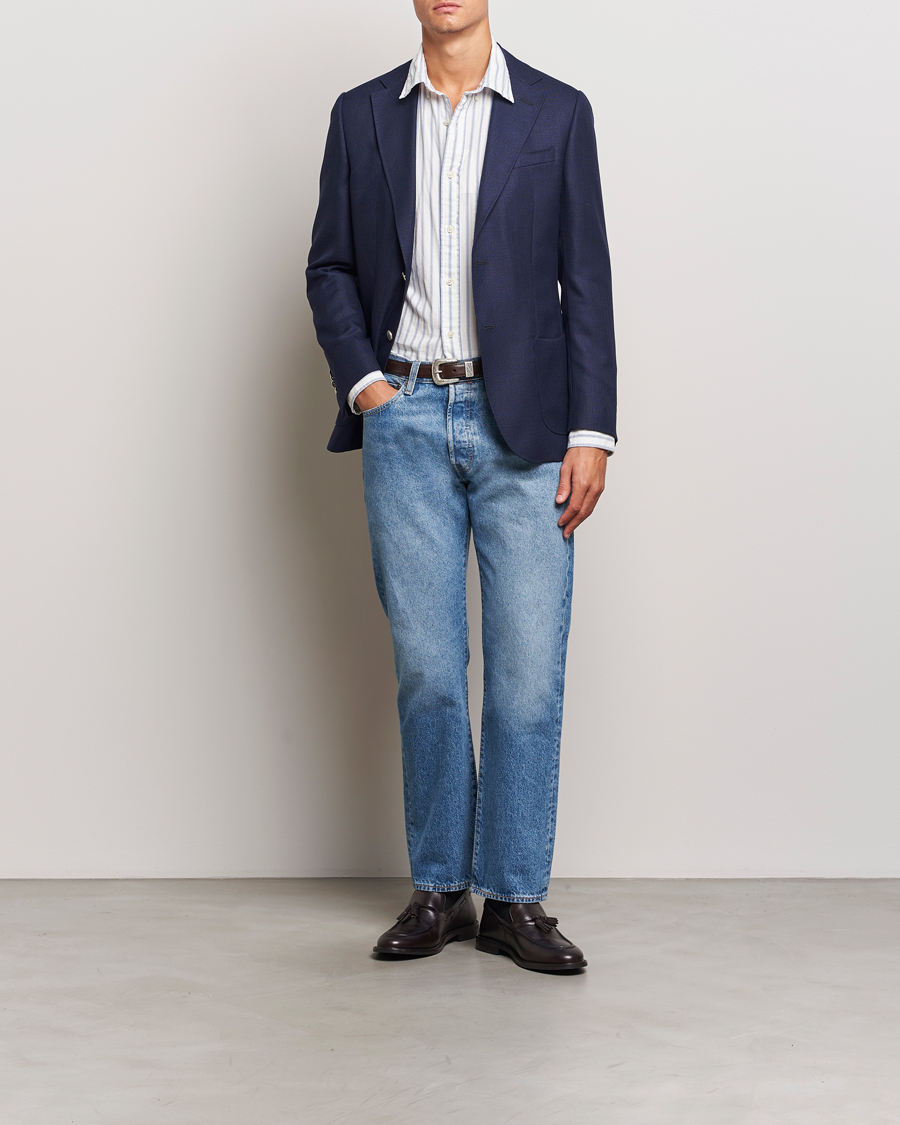 Morris Heritage Wool Hopsack Club Blazer Navy