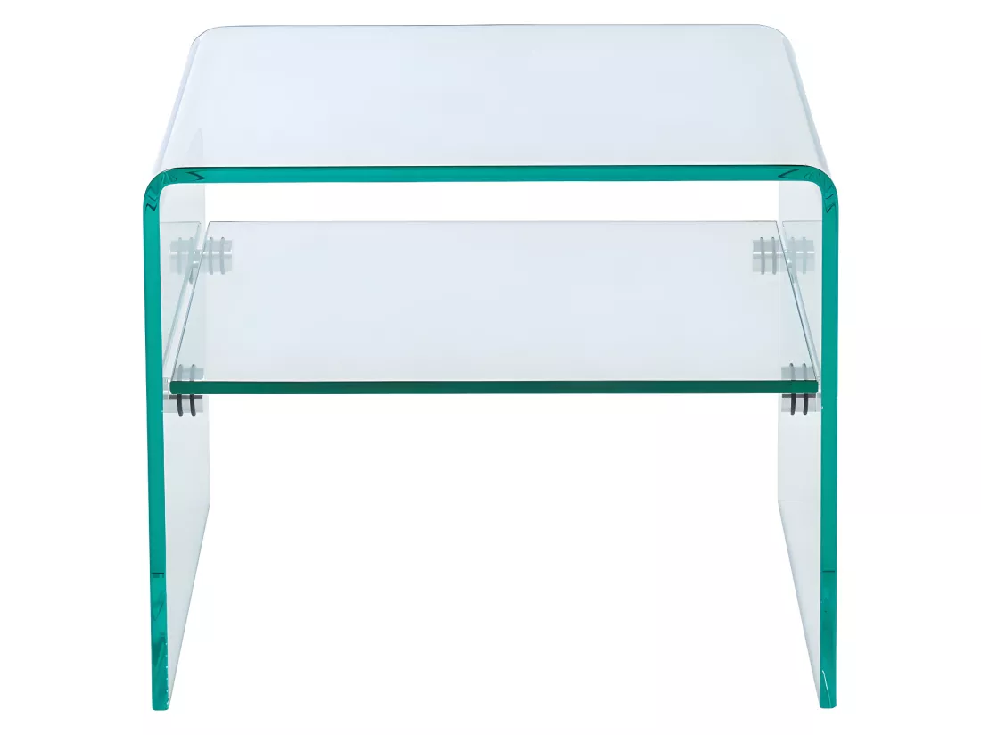 Lot de 2 tables de chevet - 1 niche - Verre trempé - STILEOS