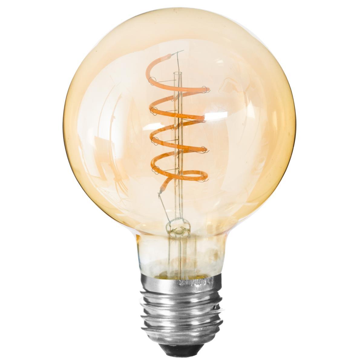 AMPOULE LED TORSADEE AMBRE G95 4W