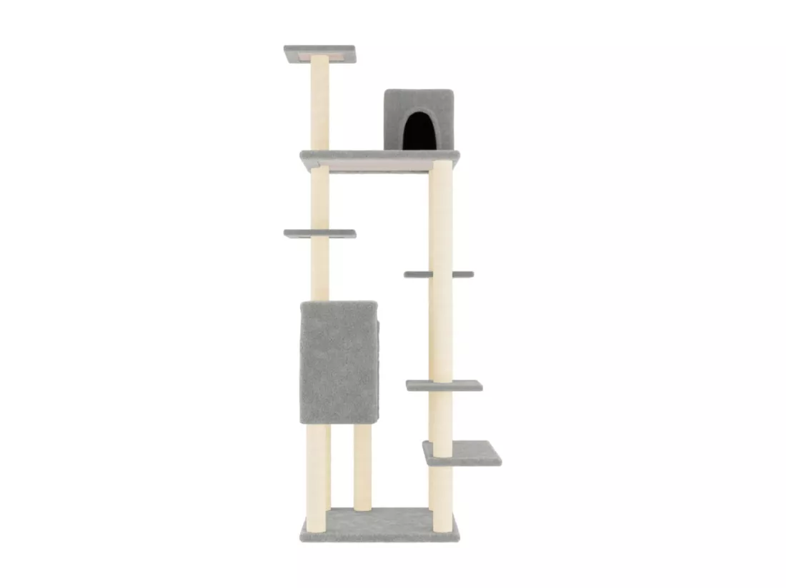 Arbre à chat avec griffoirs en sisal Gris clair 154 cm