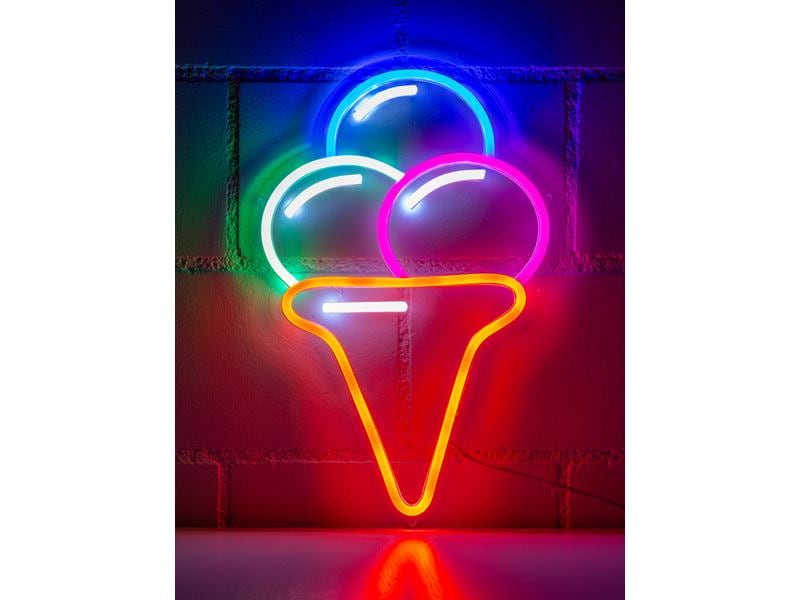 Vegas Lights LED Dekolicht Neonschild Cornet 24 x 36 cm Dekorative Innenbeleuchtung