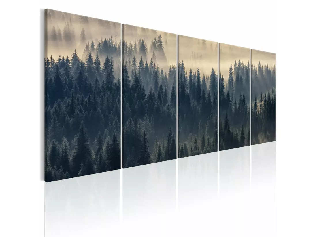 Tableau sapin dans le brouillard - 200 x 80 cm