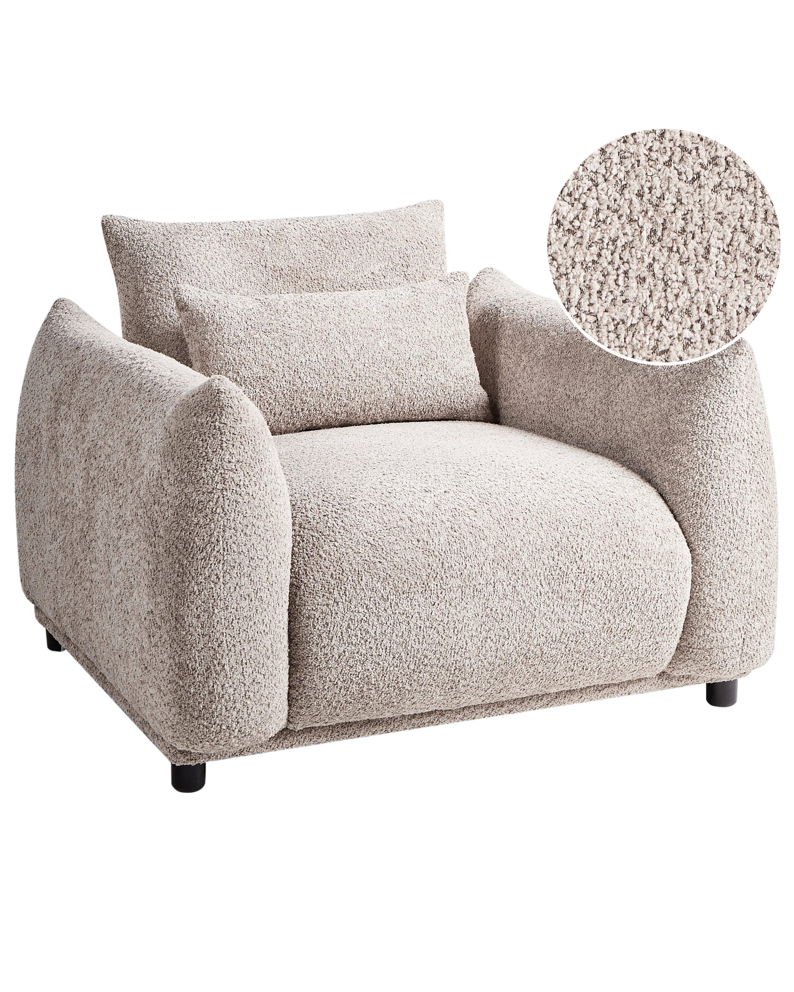 Fauteuil JAMSA Bouclé Taupe