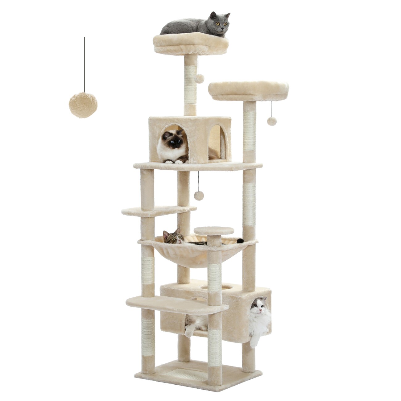 Pawz Road Großer Katzenbaum 184 cm beige