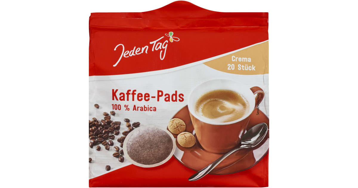 Jeden Tag Kaffeepads Crema 20er-Packung