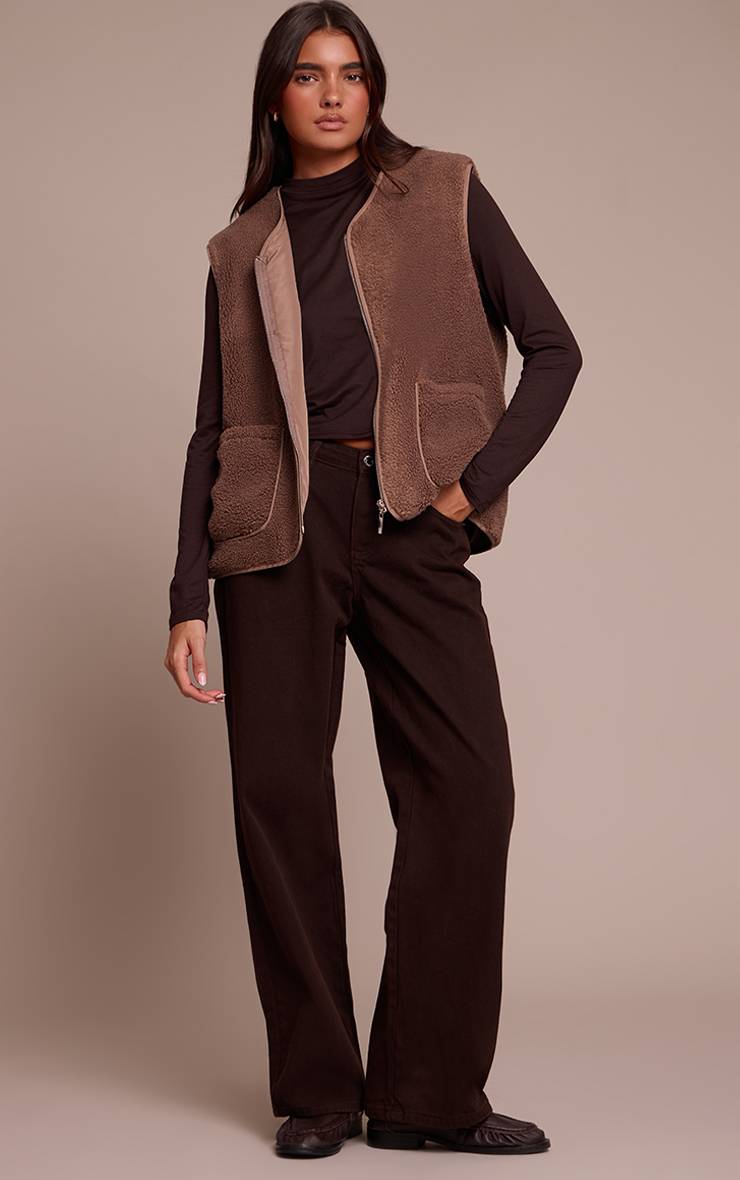 Crème Gilet Sans Manches En Synthétique