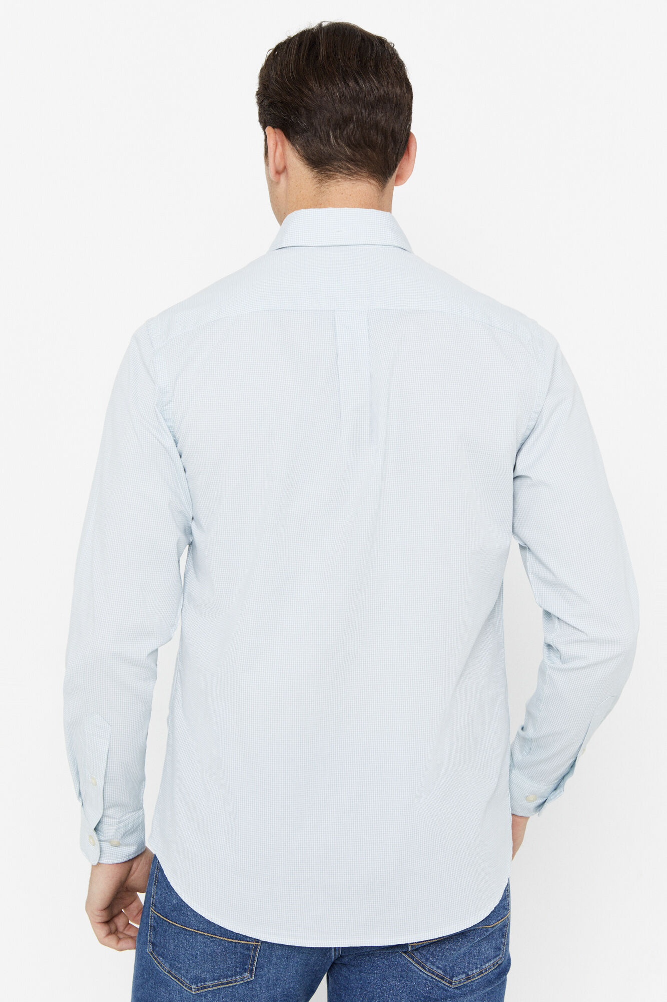 Camisa xadrez micro-verniz de fácil passagem - Verde