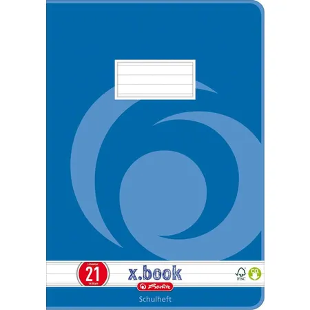 Herlitz x.book Schulheft A4, liniert, Lineatur 21, 16 Blatt, FSC Mix