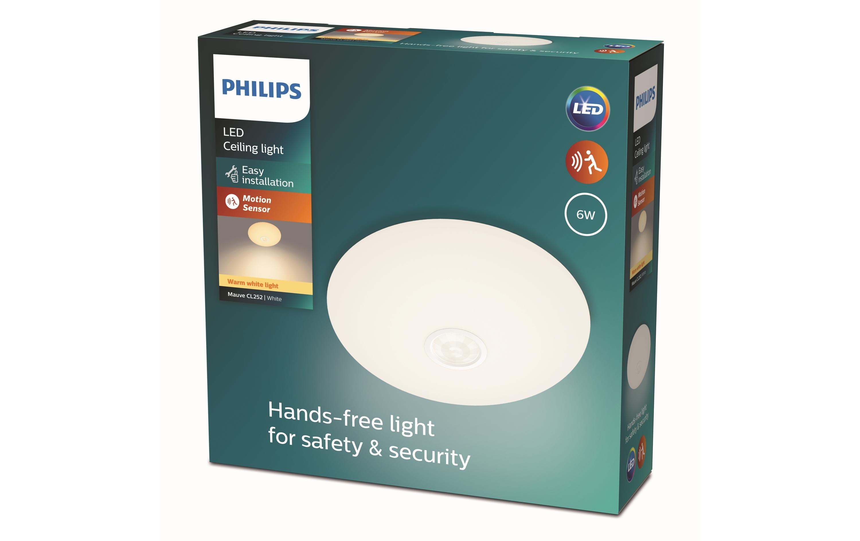 Mauve Deckenleuchte IR weiss 600 lmMyLiving LED Deckenlampe mit Bewegungsmelder