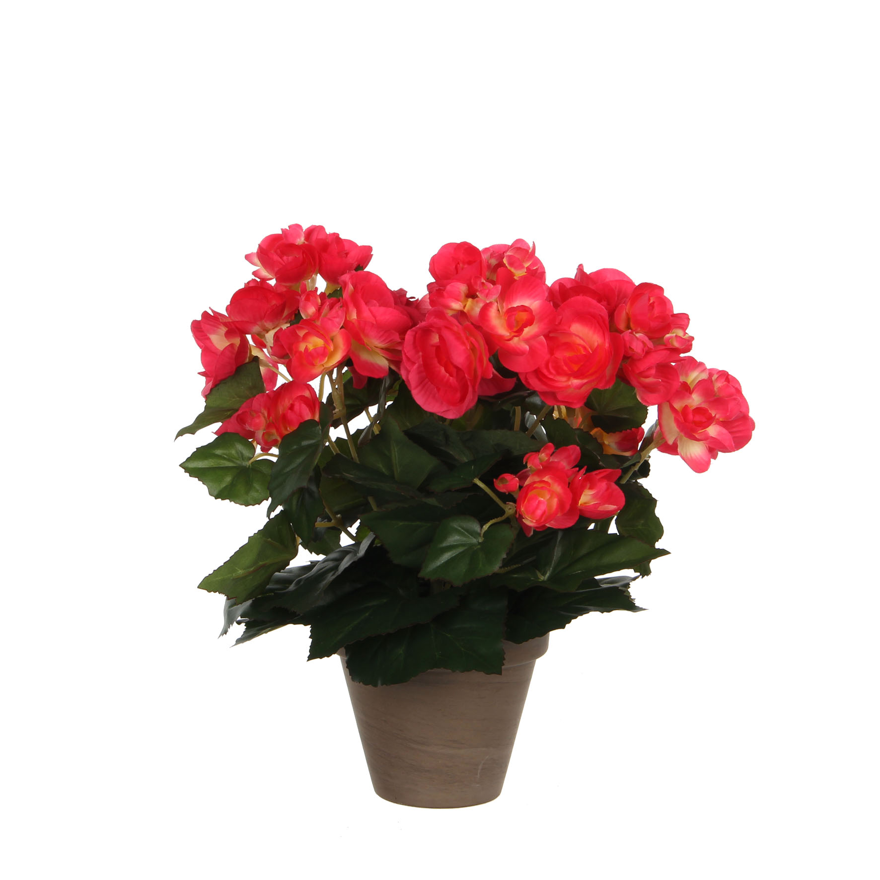 Mica decorations - bégonia artificielle rose foncé en pot h30