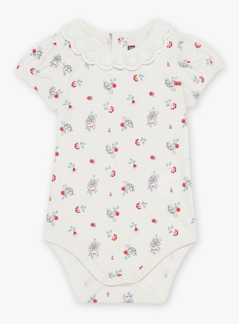 Body écru fleuri avec tortue