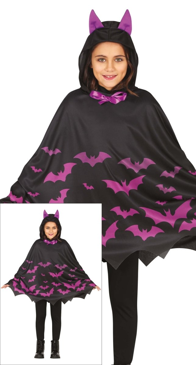 Halloween Poncho Meisje Vleermuizen