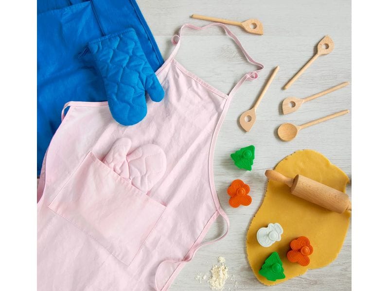 Städter Kochschürze Kleine Küchenfee Kids Rosa, 2-teilig Koch.- und Backschürze für Kinder