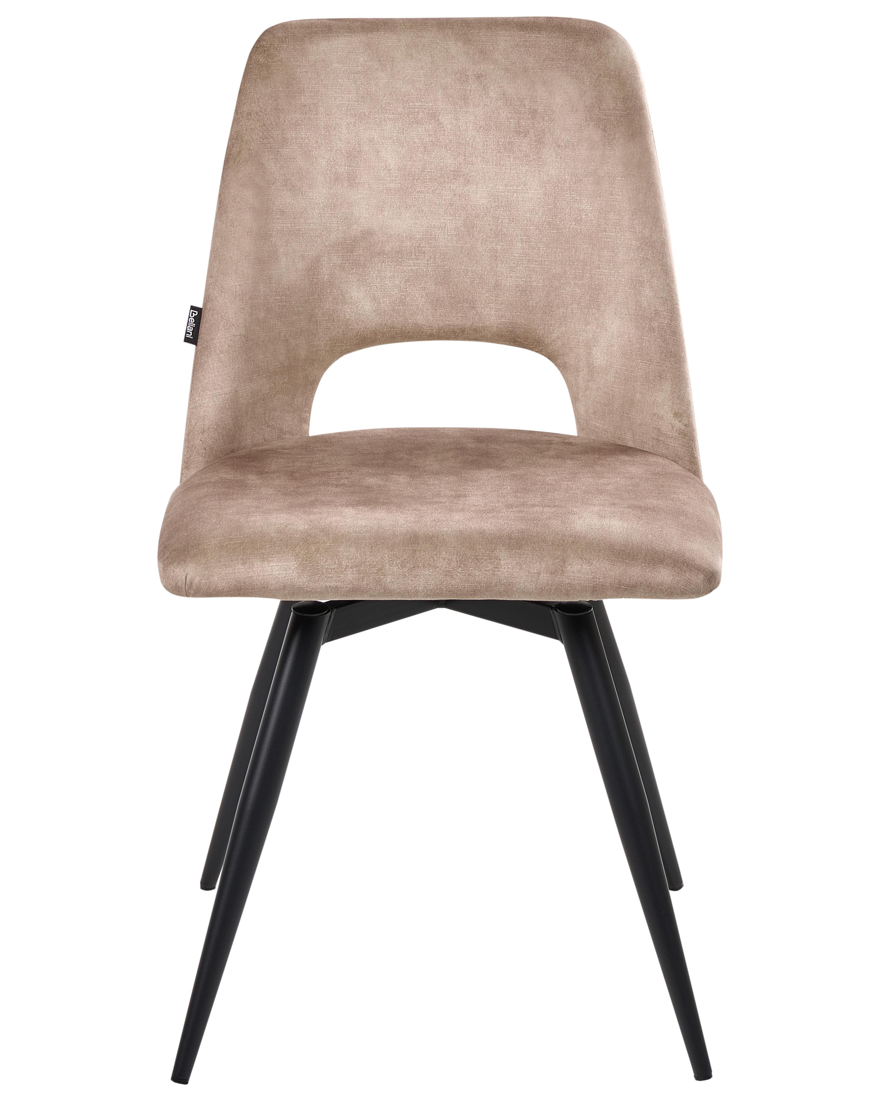 Set van 2 eetkamerstoelen draaibaar HALLETT Fluweel Beige