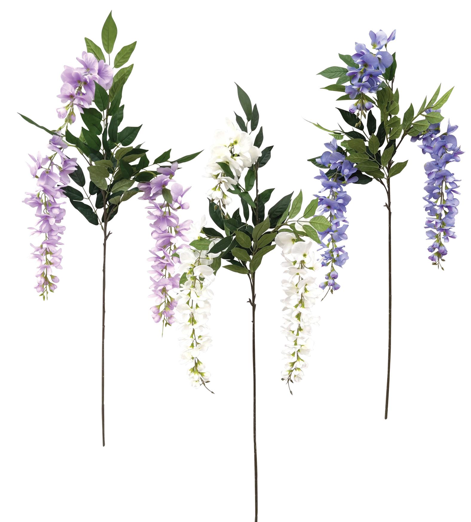 TIGE GLYCINE RETOMBANTE 3 BRINS H.90CM BLEU