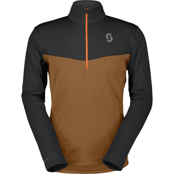 Sweat polaire ski rando SCOTT PULLOVER M'S DEFINED LIGHT BLACK/BREAD BROWN