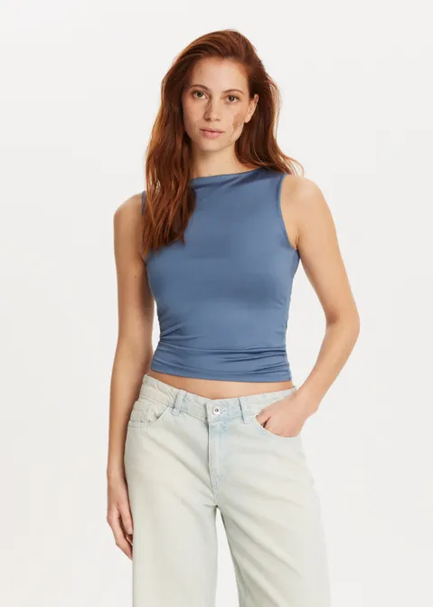 Singlet met boothals blauw (BLW.M)