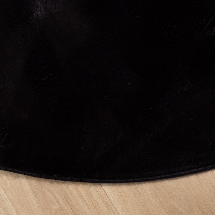 Rond laagpolig vloerkleed - Cozy Zwart