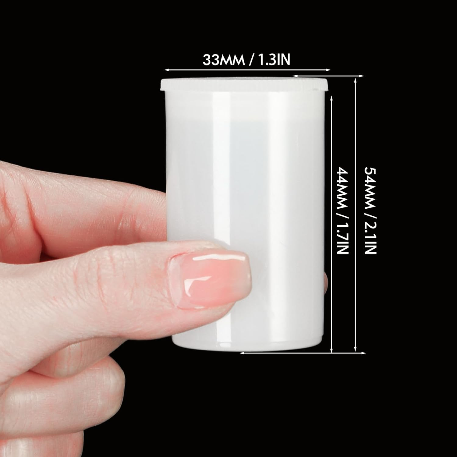 (20er Set) Universelle Filmdosen mit Deckel für Fotofilme / Tabletten / Kleinteile (Wasserdicht) - Weiss