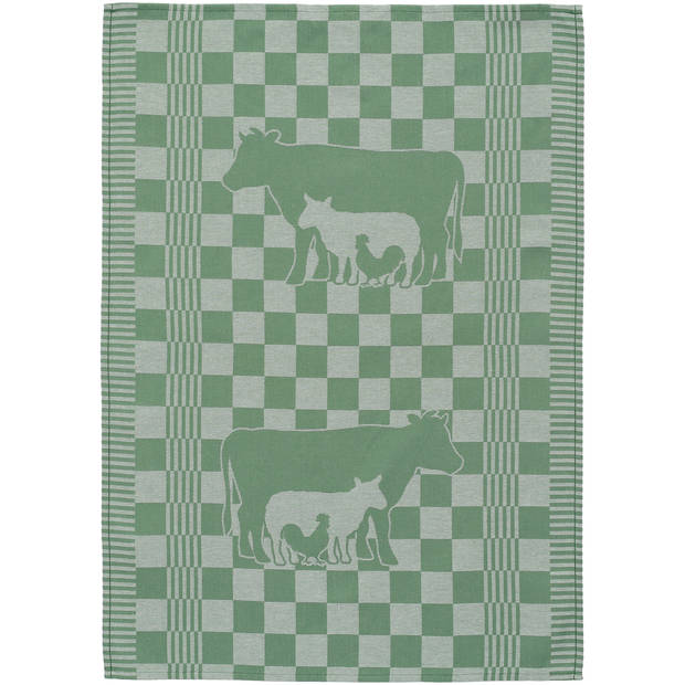 Blokker Theedoek Koe - Groen