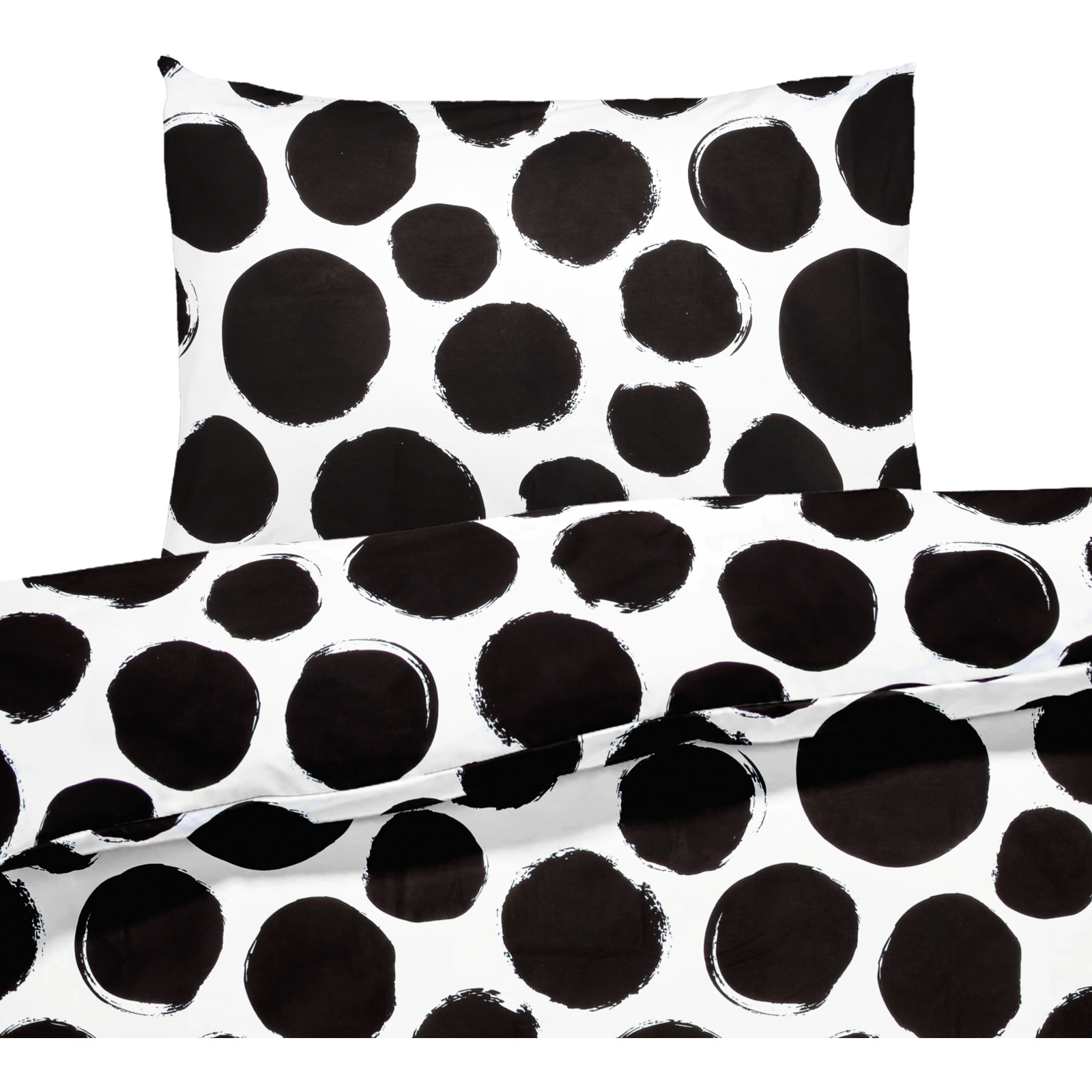 Bettwäsche schwarze Punkte 50x70 Kissenbezug