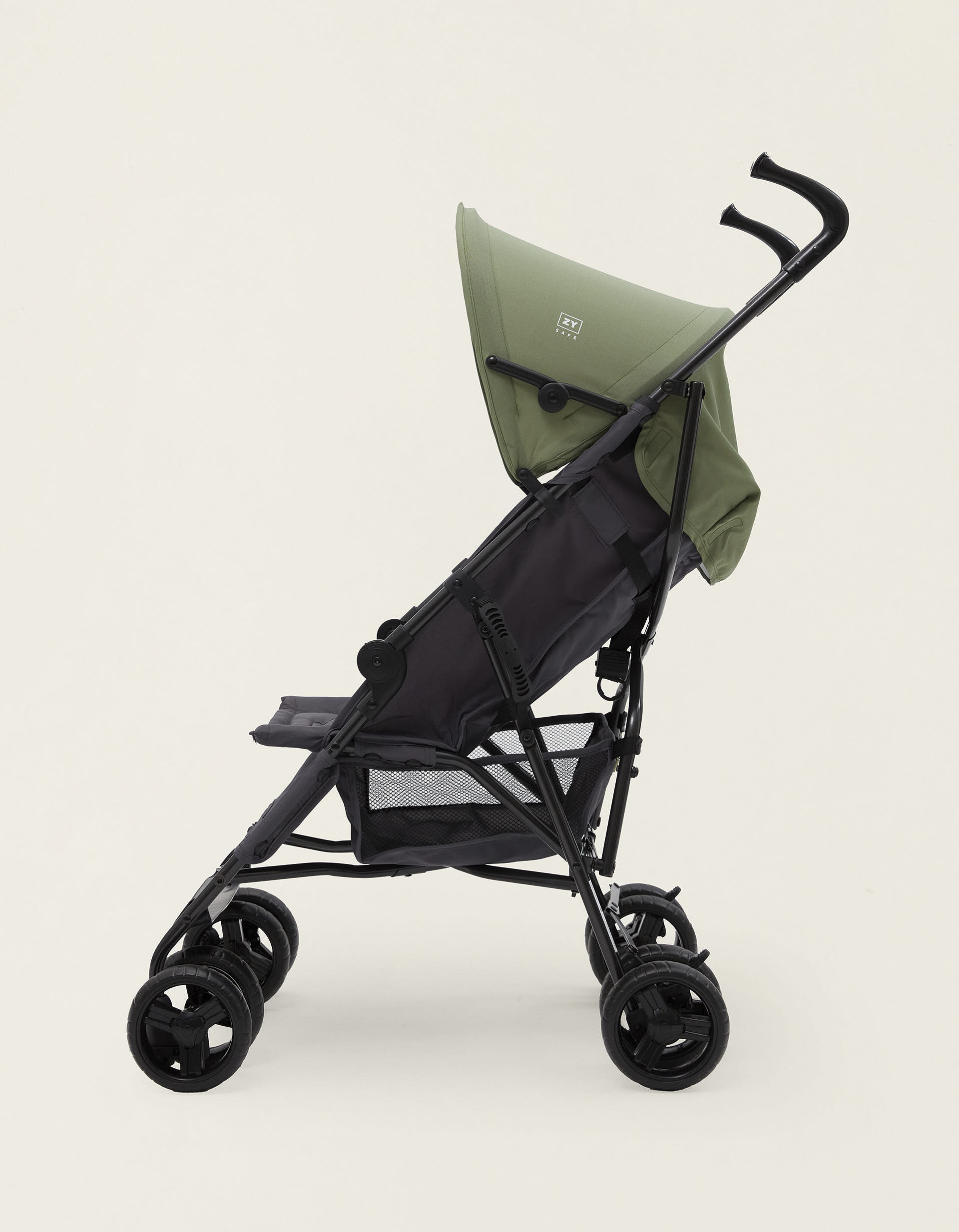 Carrinho Bengala ZY Safe Road Plus, Cinza/Verde