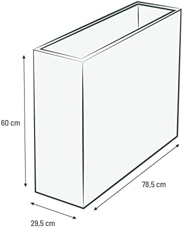 EDA Blumenkasten Volcania, quadratisch, Farbe: Anthrazit-Grau
