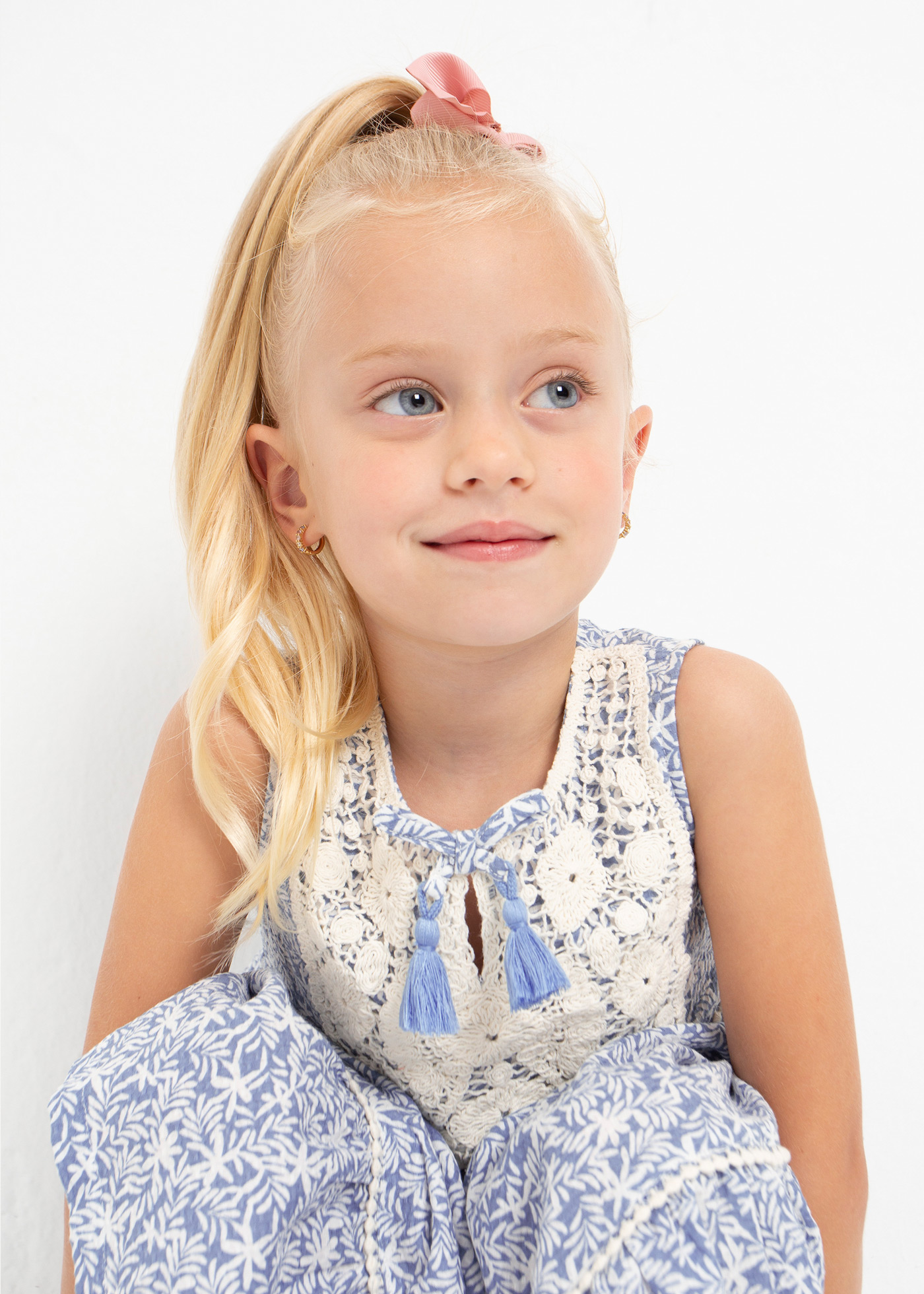 Vestido de crochê de algodão para meninas