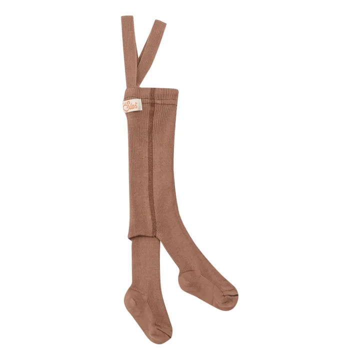 Silly Silas Collants à Bretelles Coton Bio | Noisette