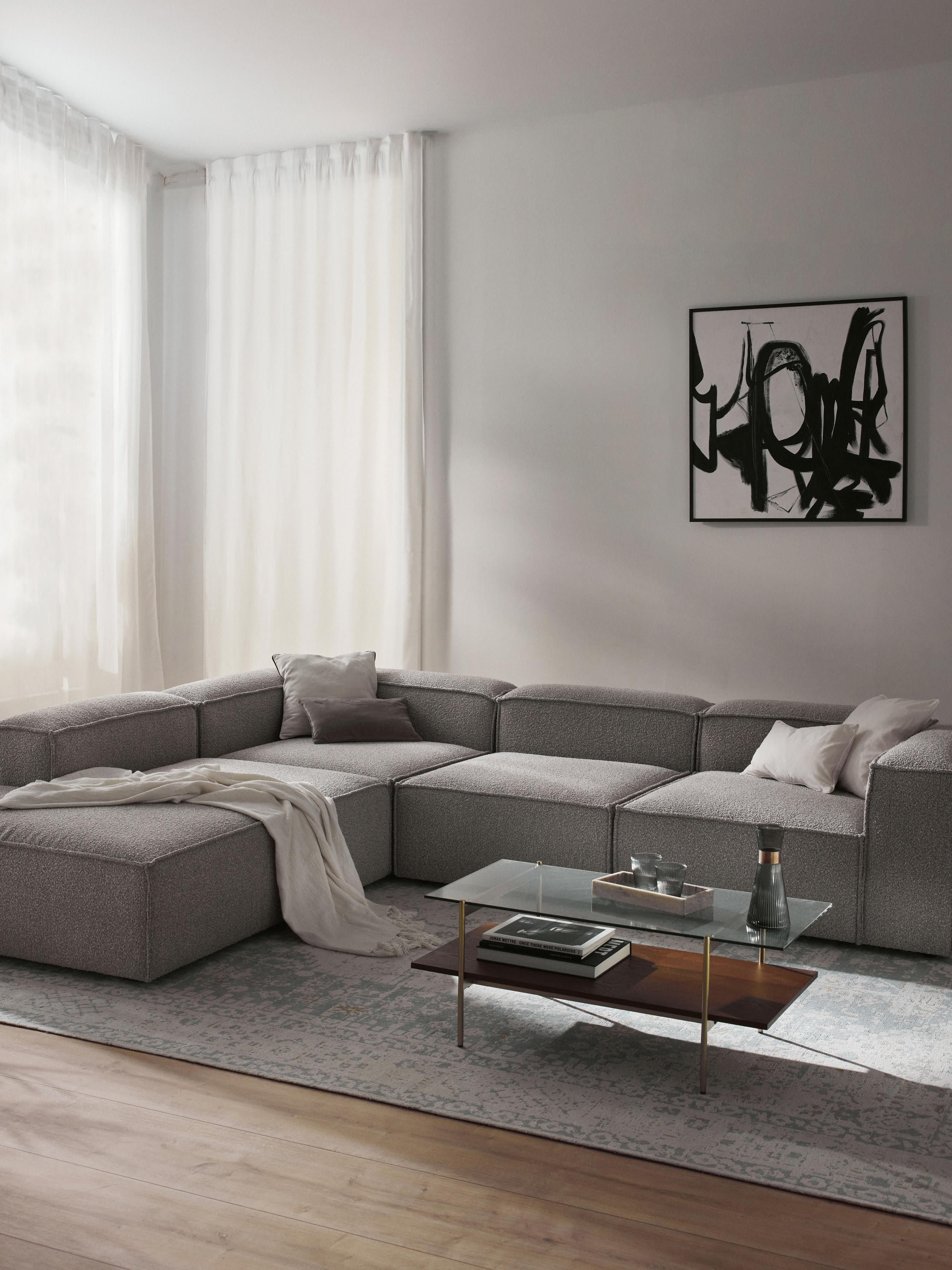 Bouclé modulaire XL hoekbank Lennon (4-zits)