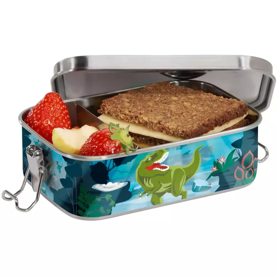 Step by Zubehör Edelstahl - Lunchbox 17 cm Wild T-Rex Taro