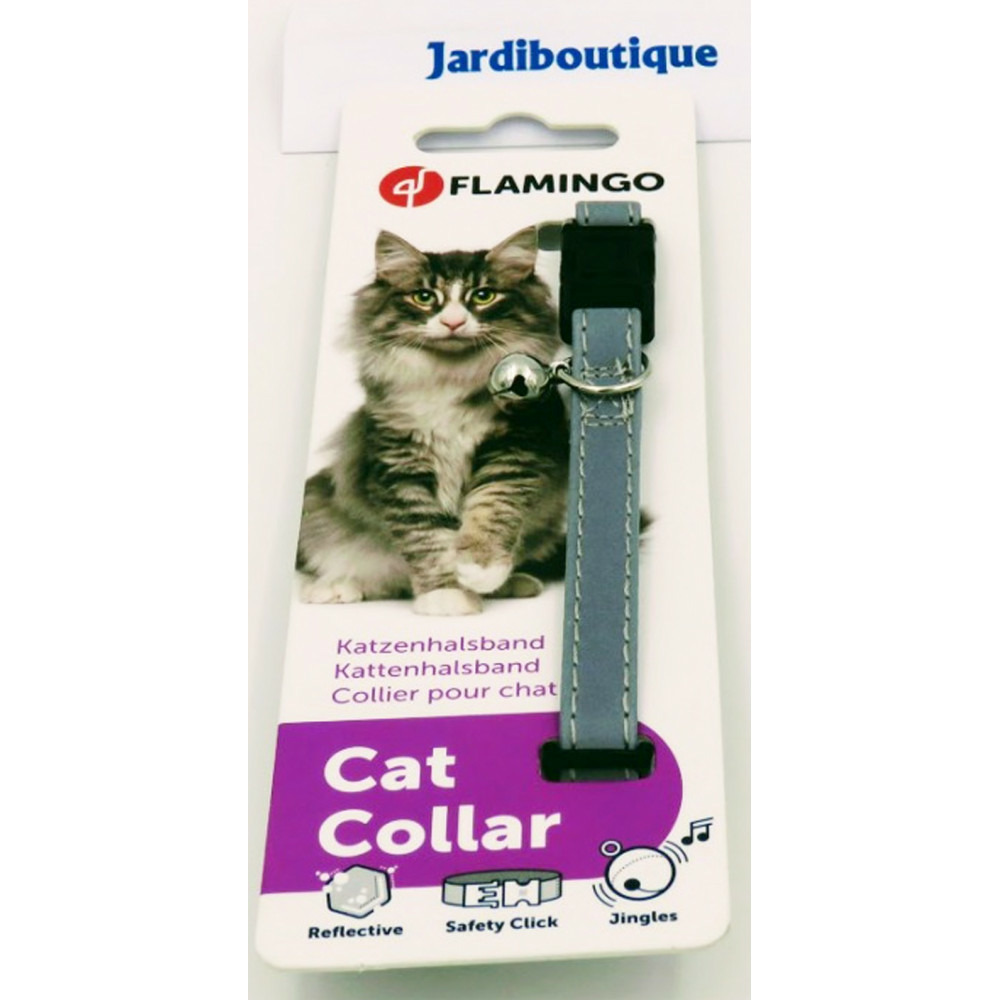 1 collier réfléchissant gris pour chat