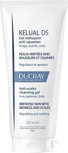 Ducray Kelual Ds Gel Nettoyant Anti-Squames Peau Irritée Avec Rougeurs Et Squames 200ml