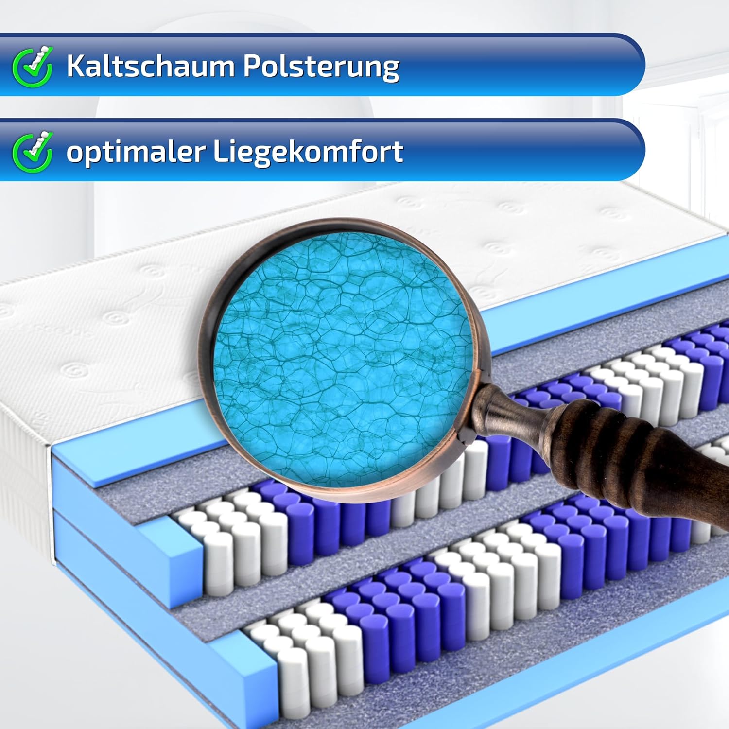 Matratzen Perfekt Boxspringmatratze Terra Med Box², 100 x 200 cm – orthopädische Federkernmatratze mit Doppelfederkern, ideal für Boxspringbetten, Härtegrad H5, Höhe 33 cm