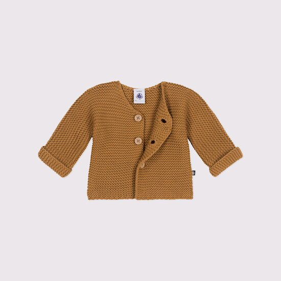 Cardigan en tricot point mousse   Cuivre        de               Petit Bateau