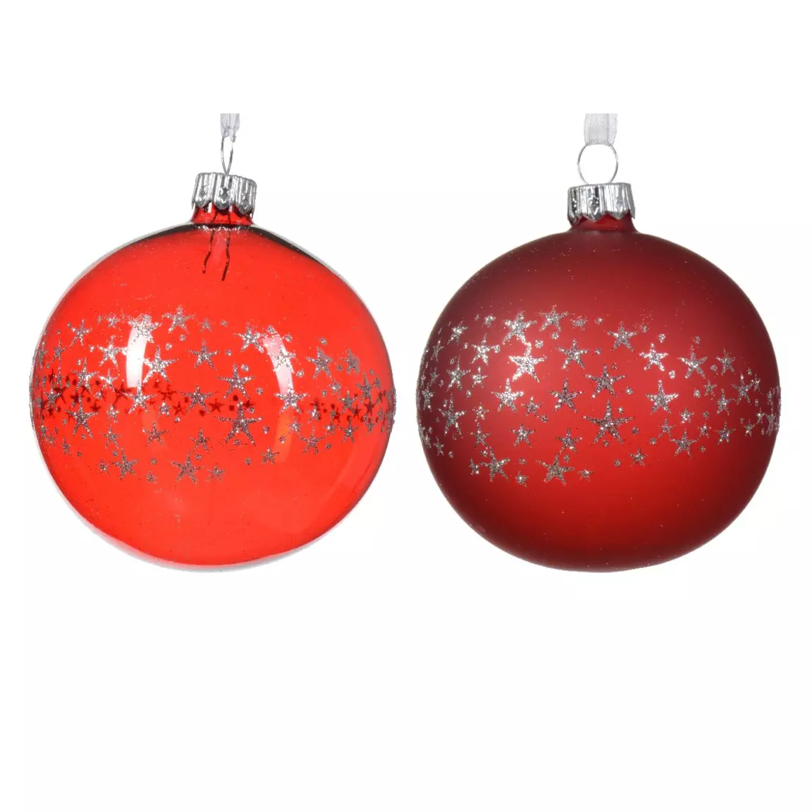 Lot de 6 boules de Noël (D80 mm) en verre Koss Rouge