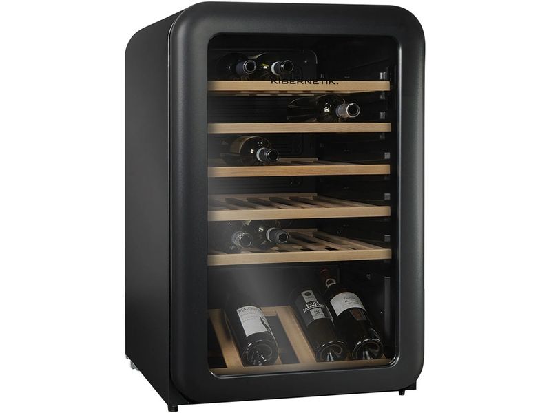 Kibernetik Weinkühlschrank WKH49S Rechts, Schwarz Weinklimaschrank